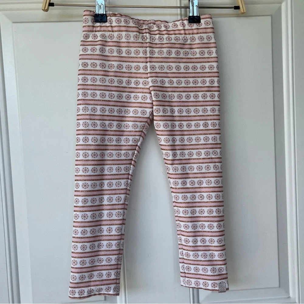 •Cynthia Rowley• Sparkly Snowflake Pattern Leggings - Size 4